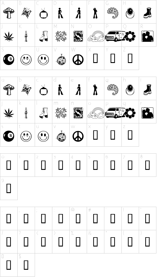 Schriftzeichen Karte