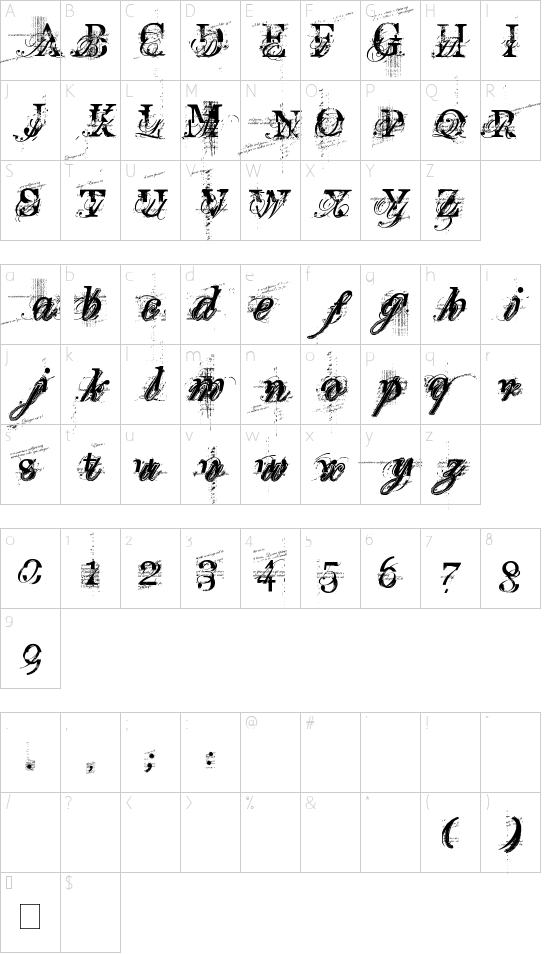 Schriftzeichen Karte