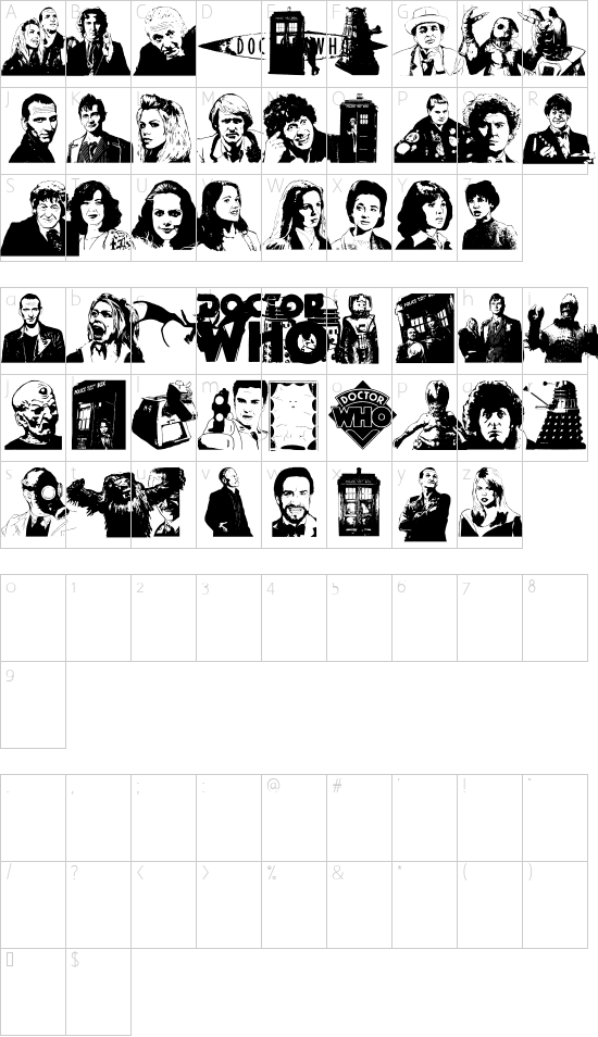 Schriftzeichen Karte