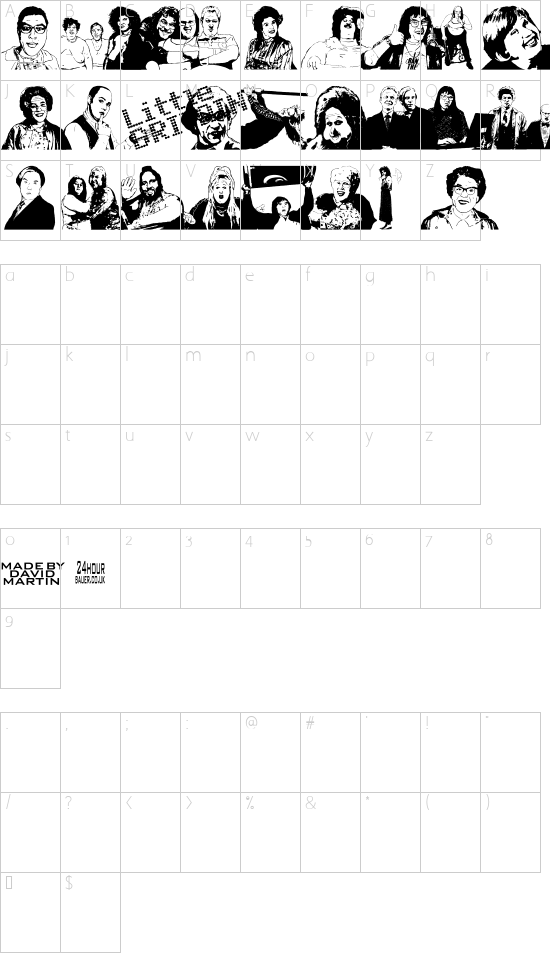 Schriftzeichen Karte