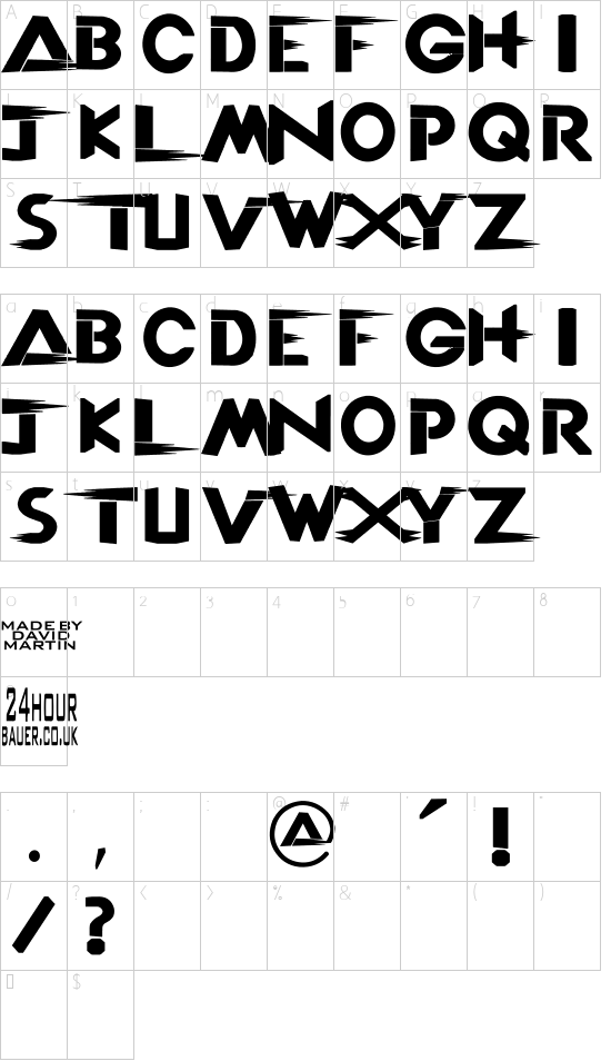 Schriftzeichen Karte
