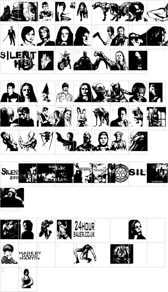 Schriftzeichen Karte