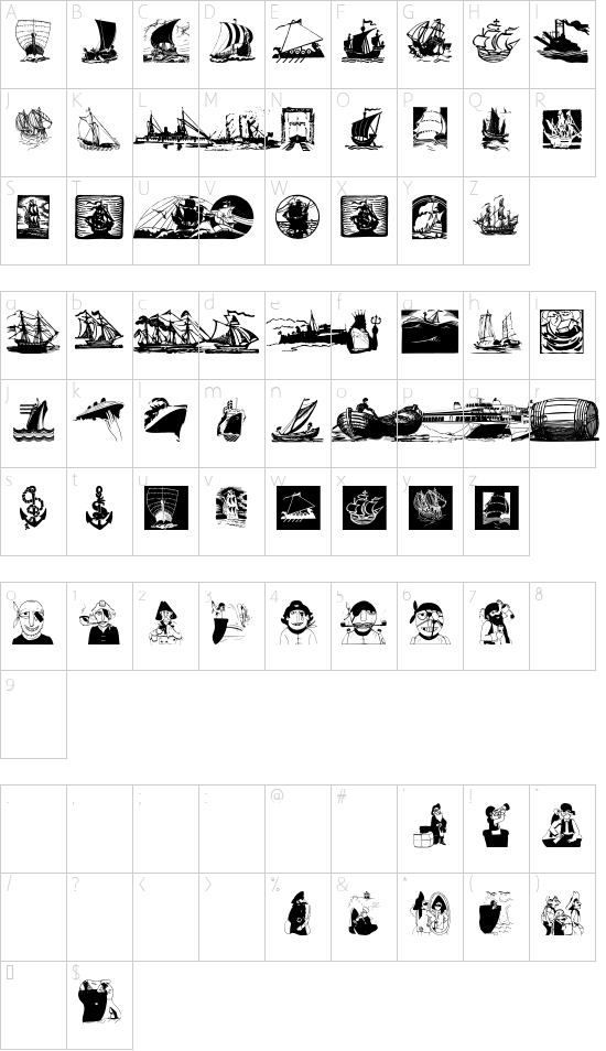 Schriftzeichen Karte