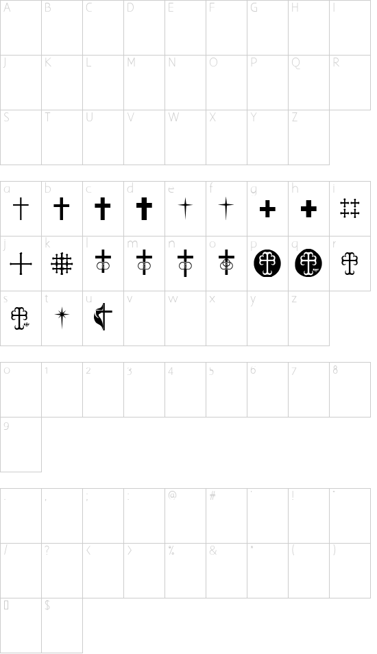 Schriftzeichen Karte