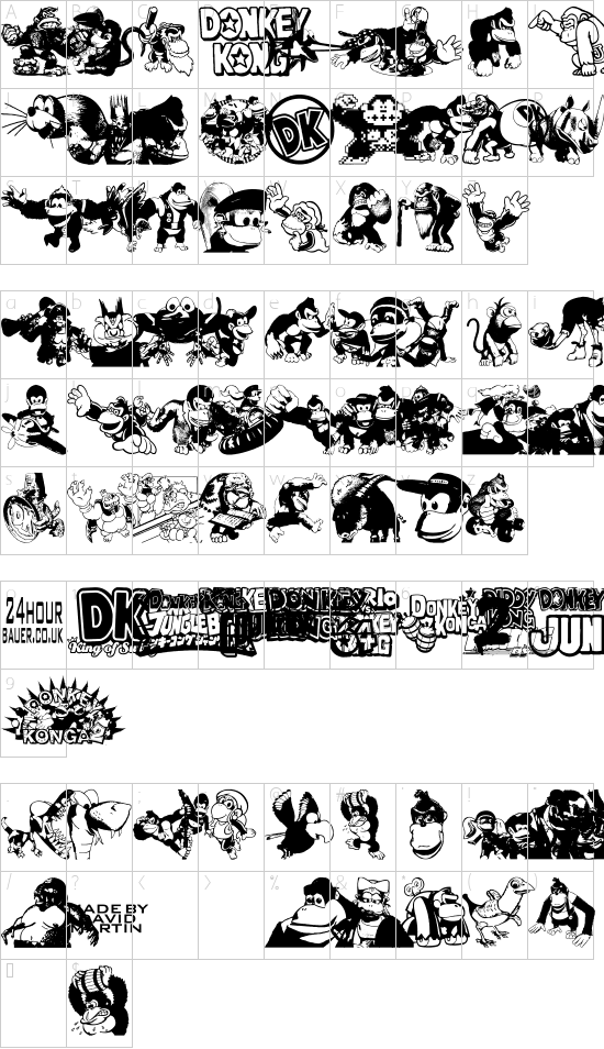 Schriftzeichen Karte