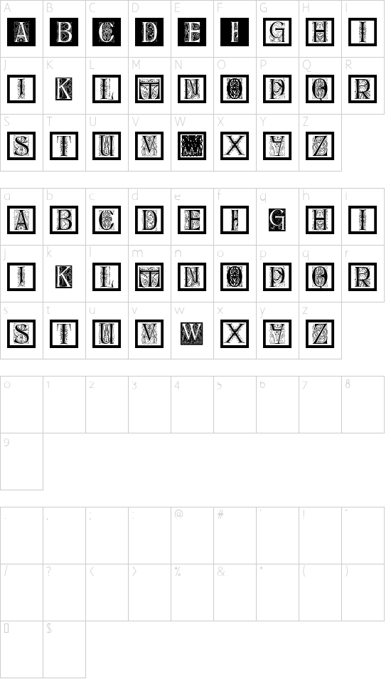 Schriftzeichen Karte