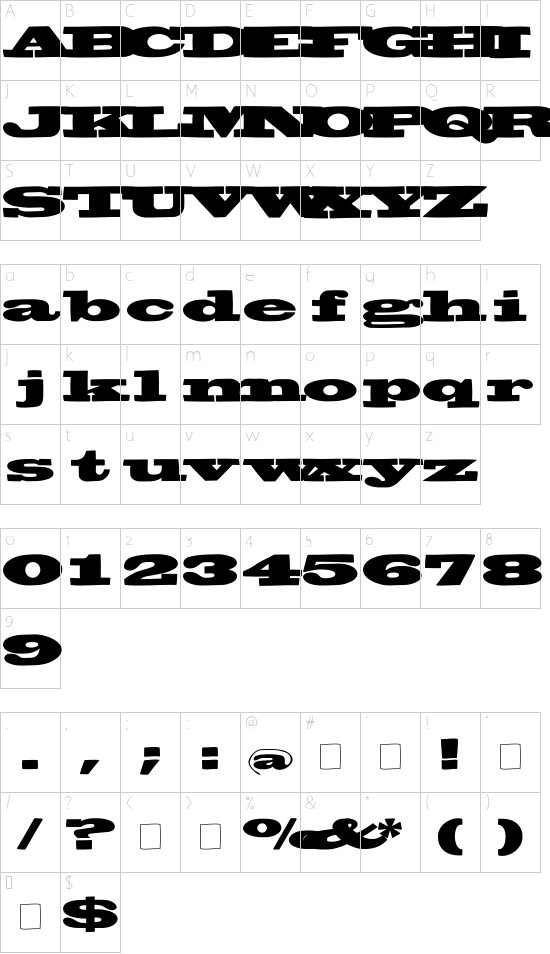 Schriftzeichen Karte