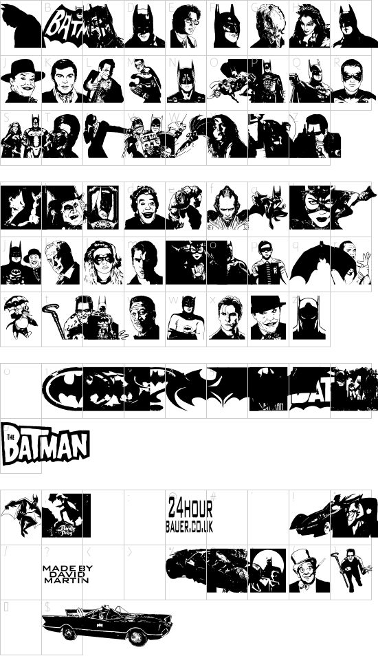 Schriftzeichen Karte