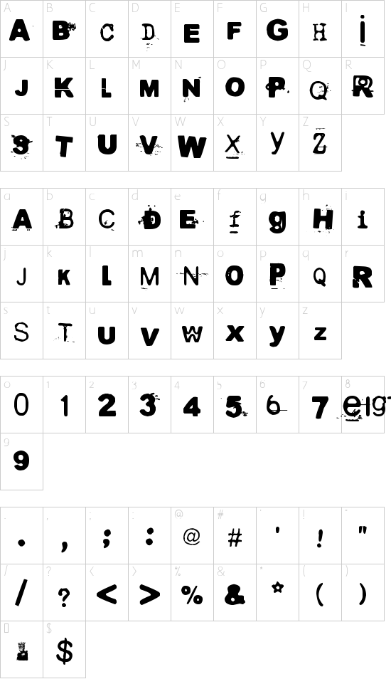 Schriftzeichen Karte