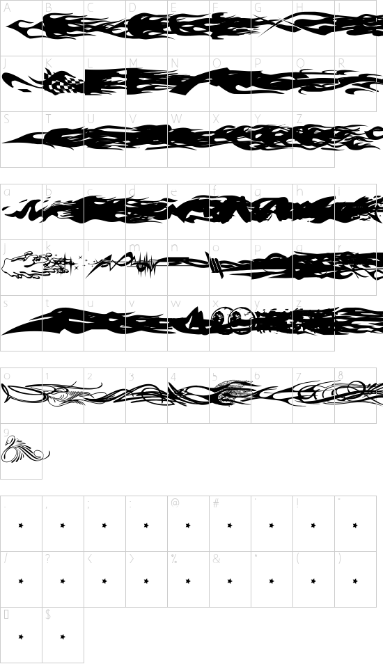 Schriftzeichen Karte
