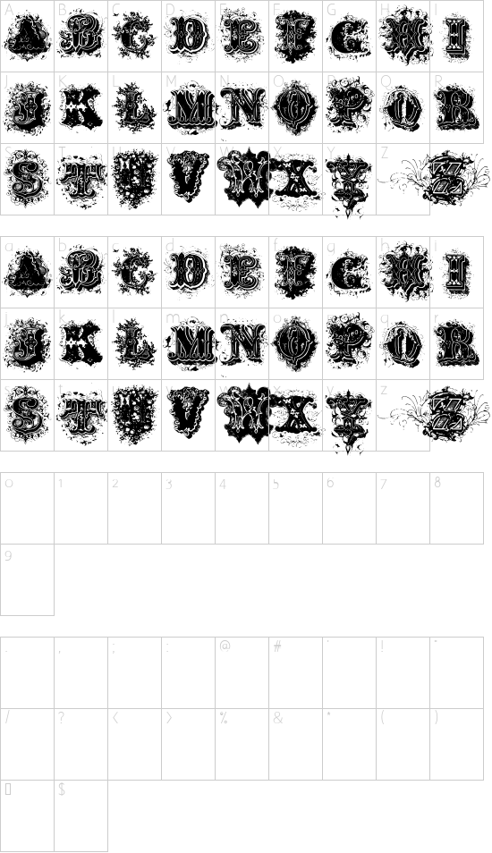 Schriftzeichen Karte