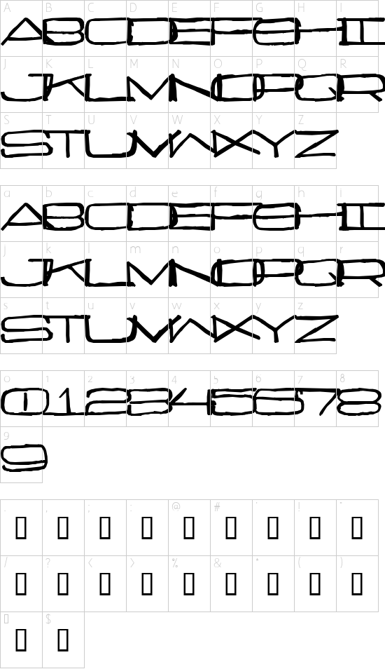 Schriftzeichen Karte