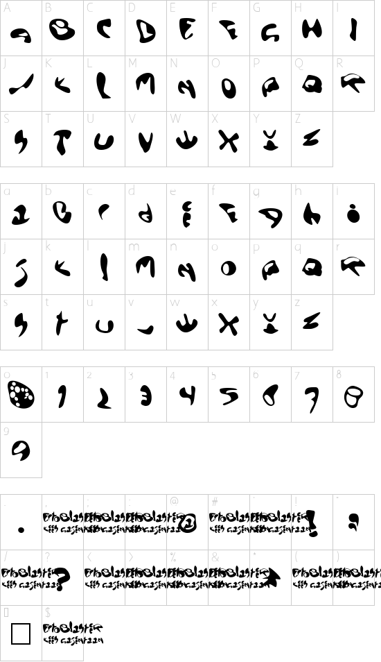 Schriftzeichen Karte