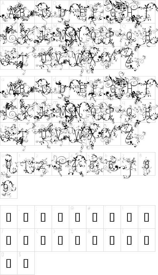 Schriftzeichen Karte