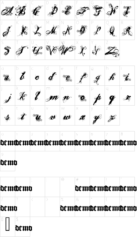 Schriftzeichen Karte