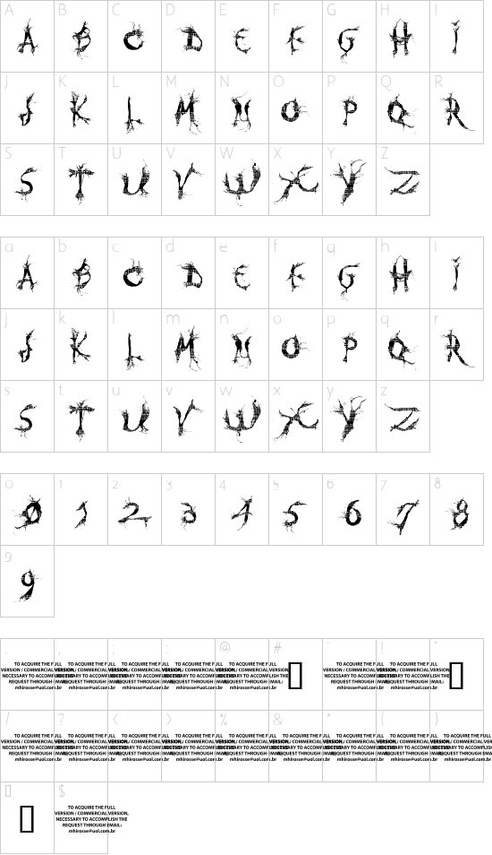 Schriftzeichen Karte