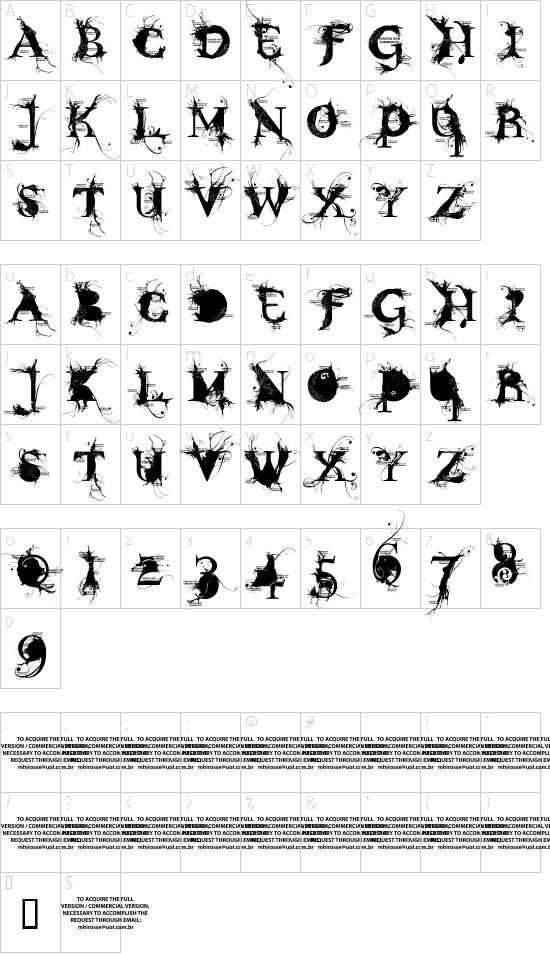 Schriftzeichen Karte