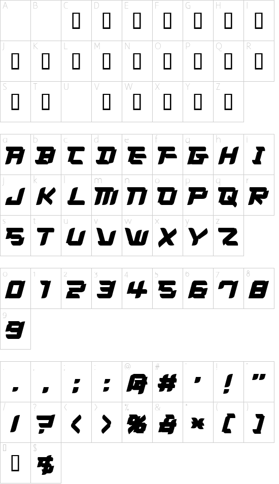 Schriftzeichen Karte