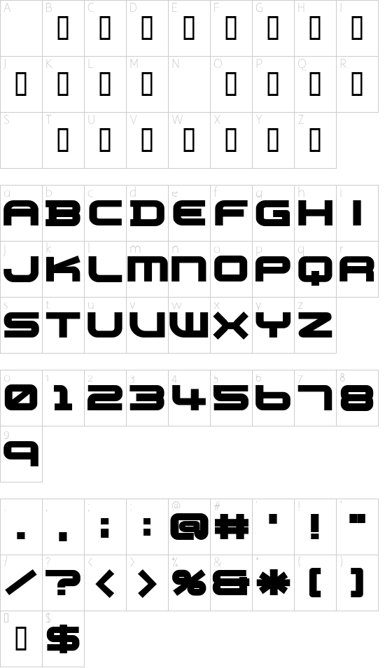 Schriftzeichen Karte