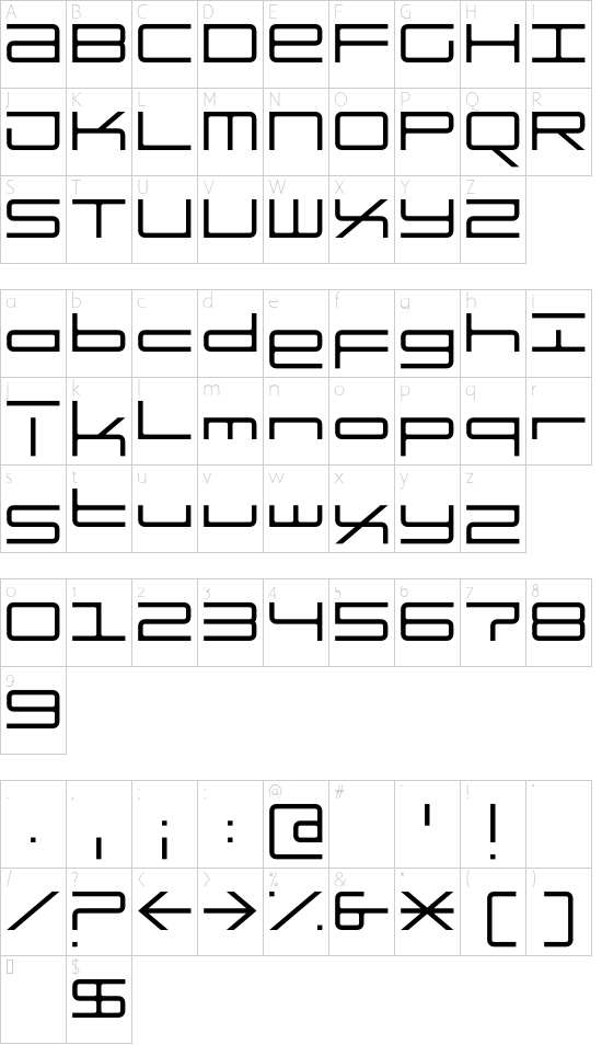 Schriftzeichen Karte
