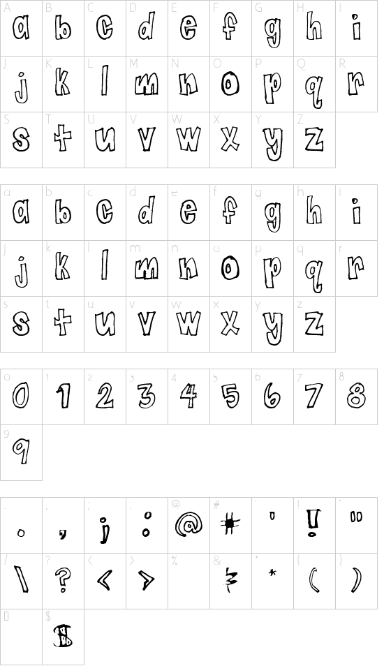 Schriftzeichen Karte
