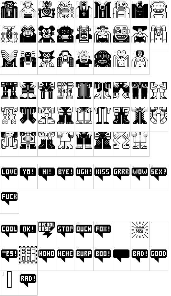 Schriftzeichen Karte
