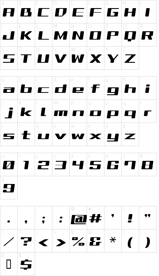 Schriftzeichen Karte