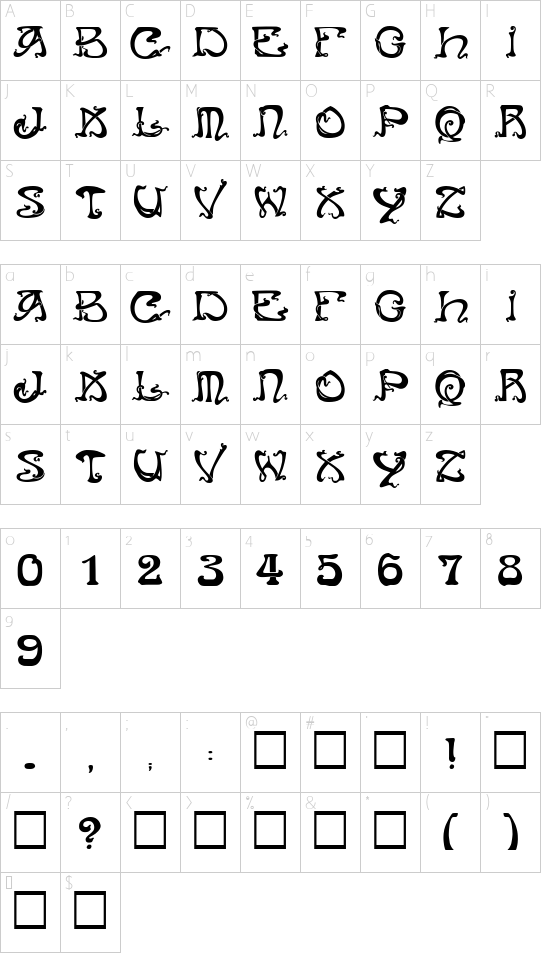Schriftzeichen Karte