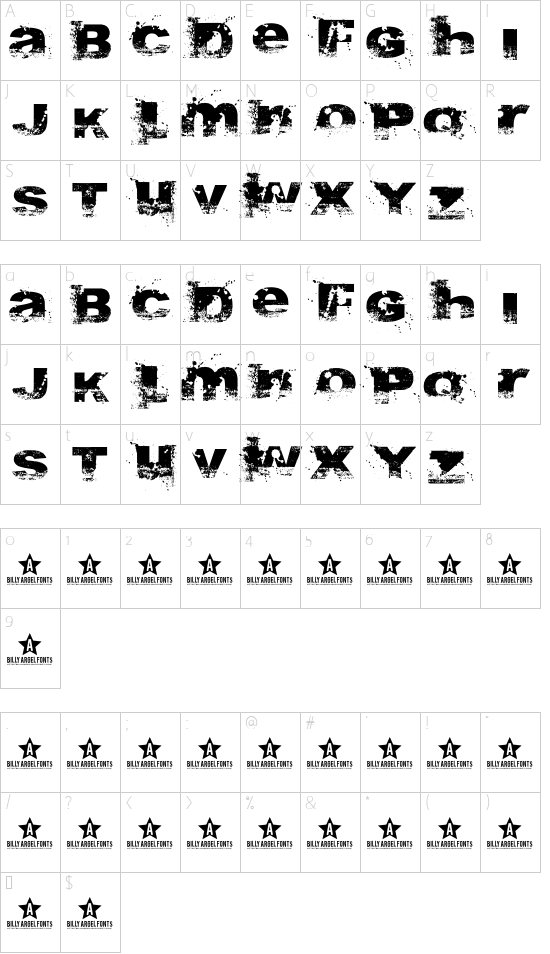 Schriftzeichen Karte