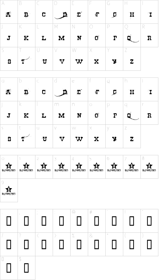 Schriftzeichen Karte