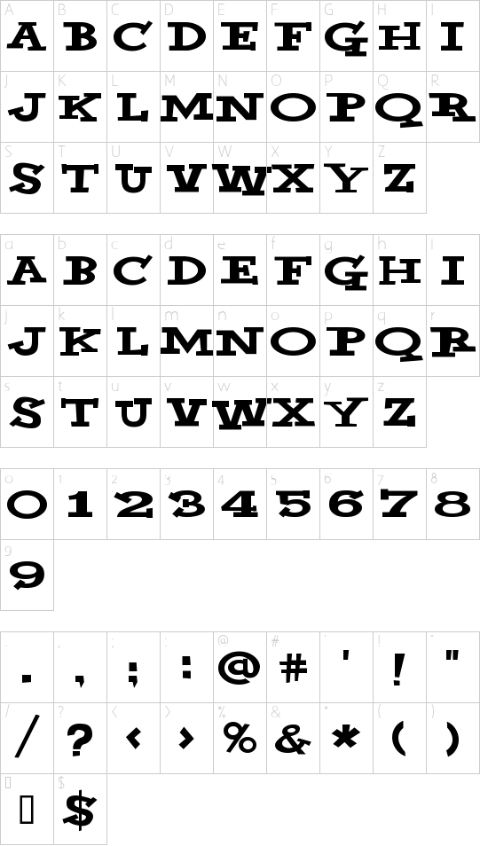 Schriftzeichen Karte