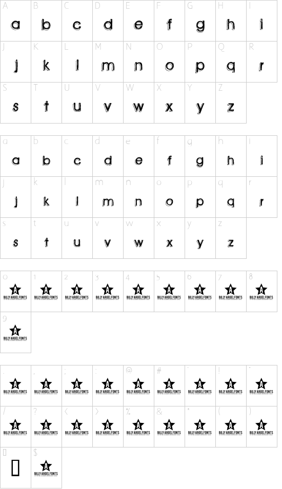 Schriftzeichen Karte