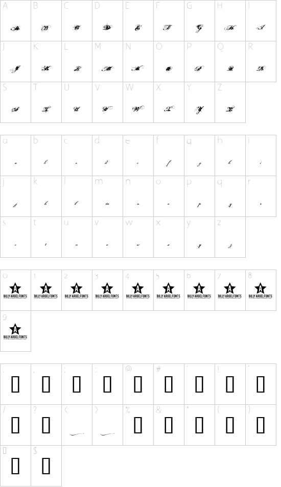 Schriftzeichen Karte