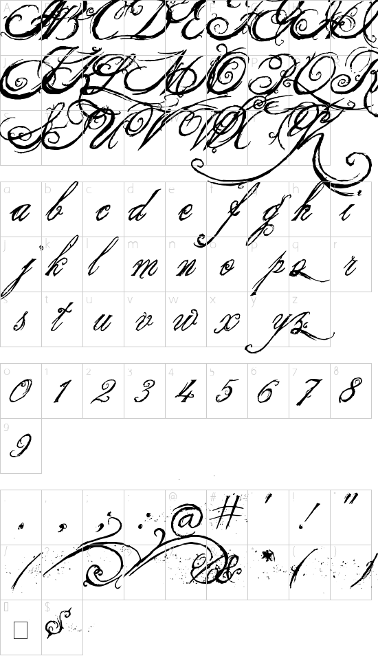 Schriftzeichen Karte