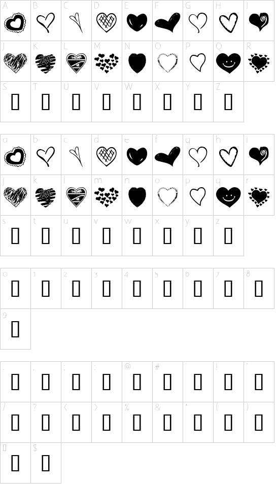 Schriftzeichen Karte