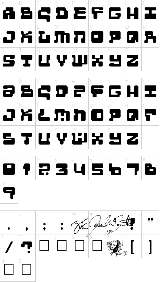 Schriftzeichen Karte