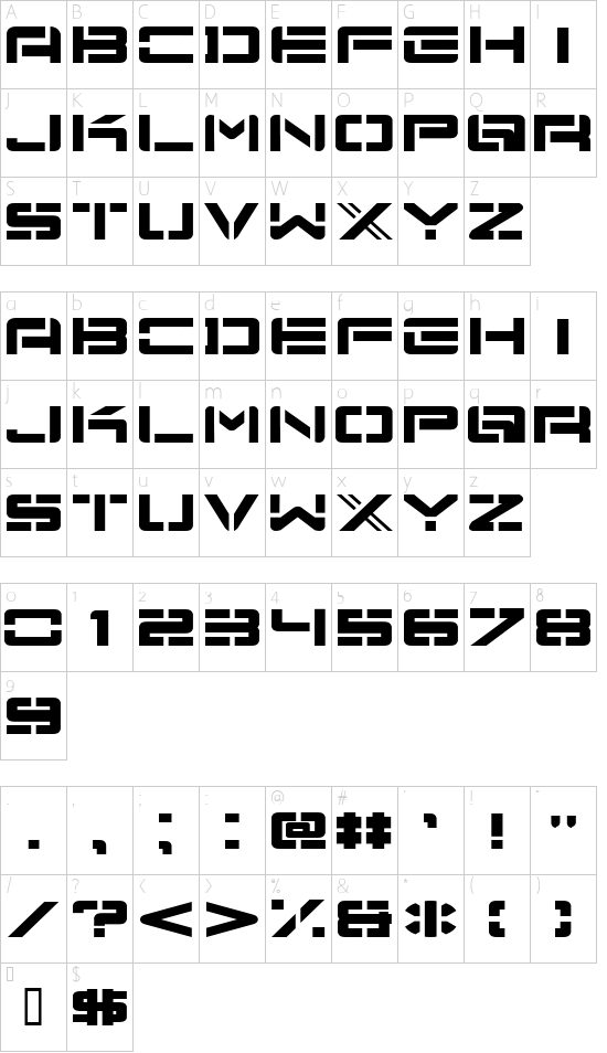 Schriftzeichen Karte
