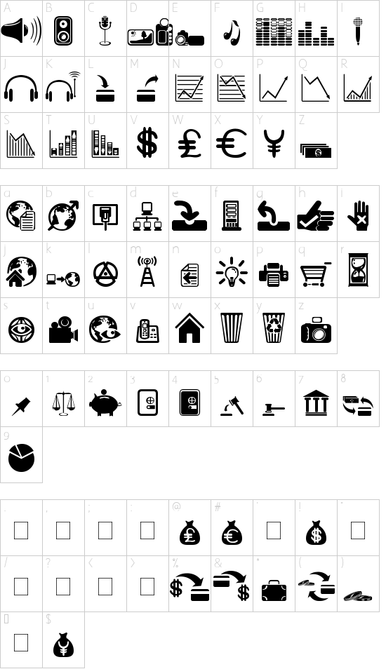 Schriftzeichen Karte
