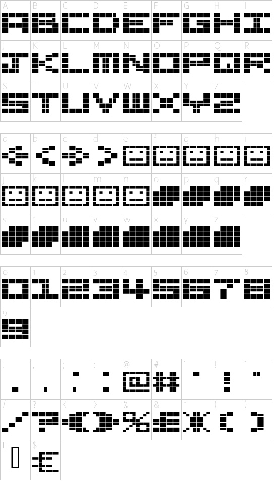 Schriftzeichen Karte