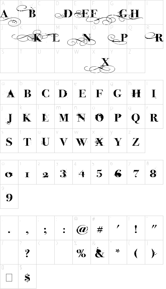 Schriftzeichen Karte
