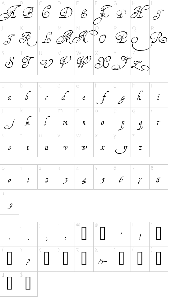 Schriftzeichen Karte