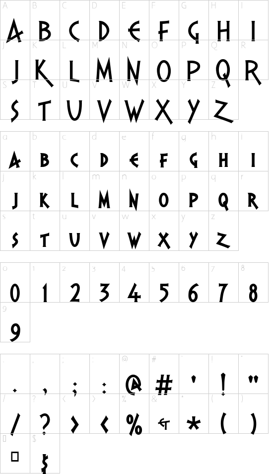 Schriftzeichen Karte