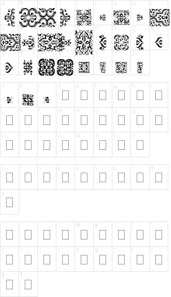 Schriftzeichen Karte