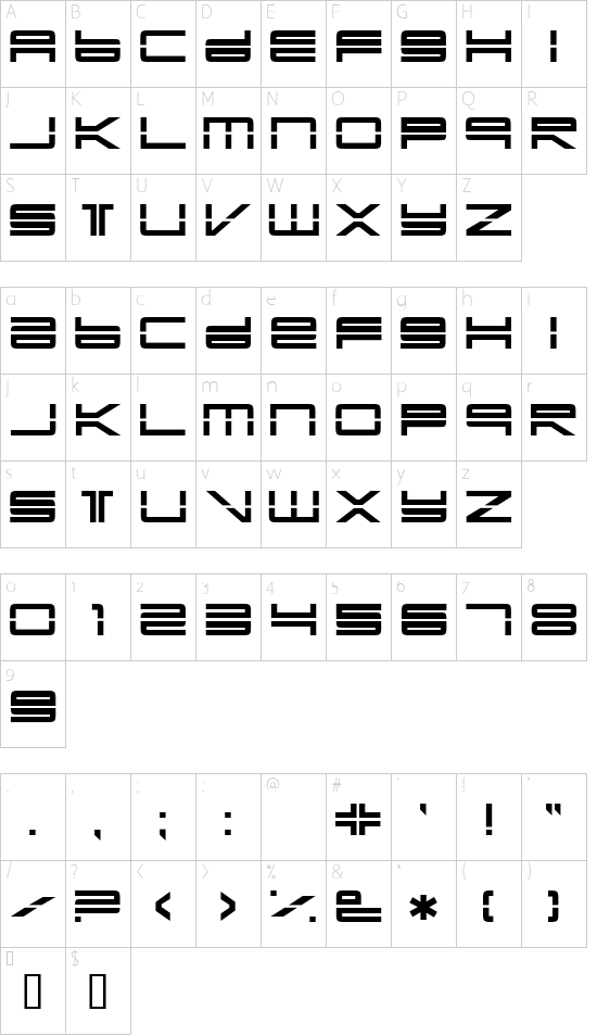 Schriftzeichen Karte