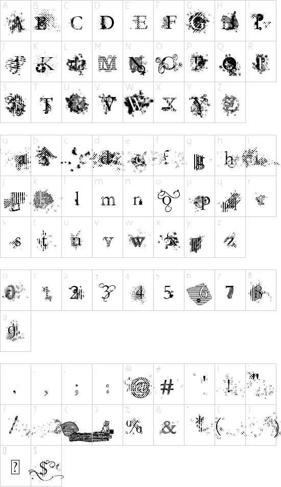 Schriftzeichen Karte