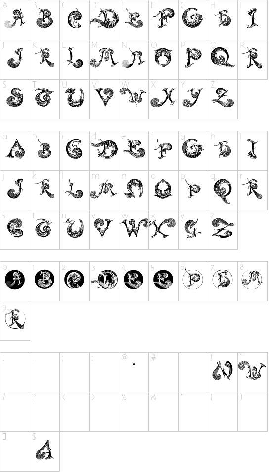 Schriftzeichen Karte
