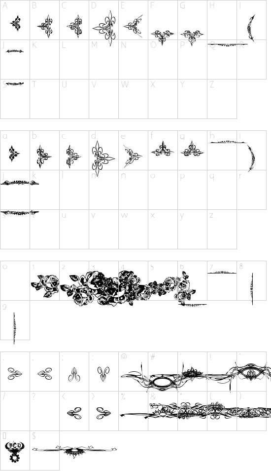 Schriftzeichen Karte