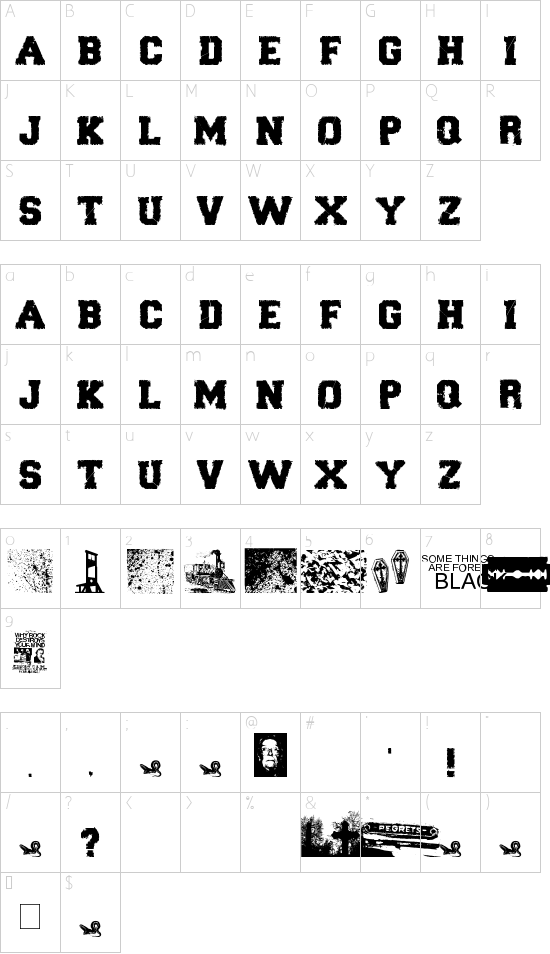 Schriftzeichen Karte