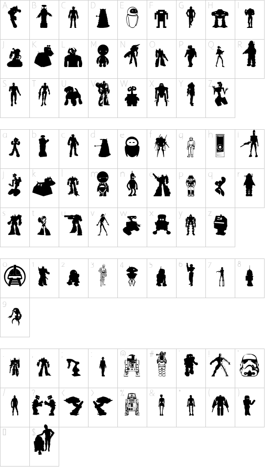 Schriftzeichen Karte