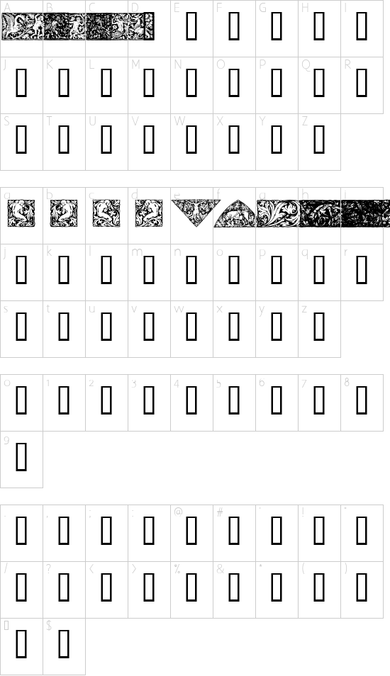 Schriftzeichen Karte